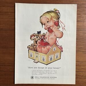 1963 Betsy Bell Telephone System Magazine Print Ad Vintage Girl